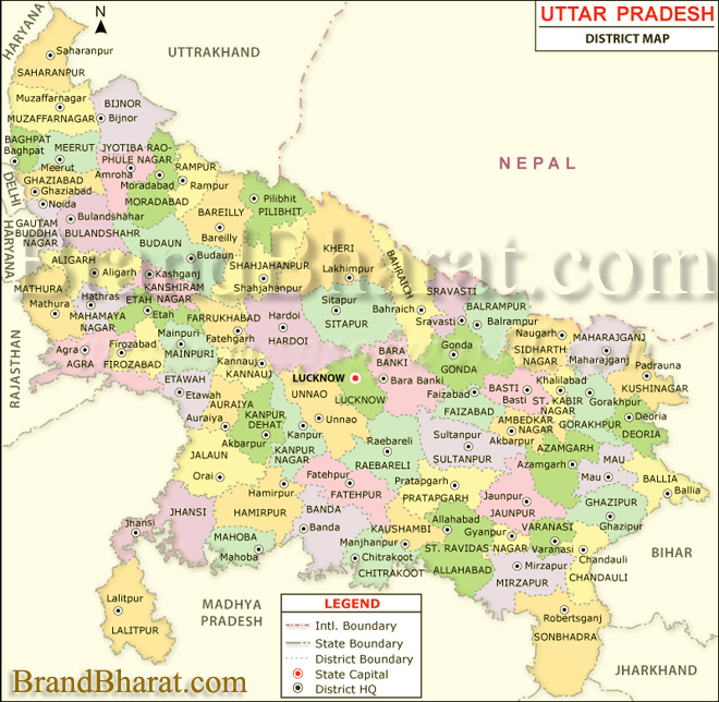 Uttar Pradesh Political Map